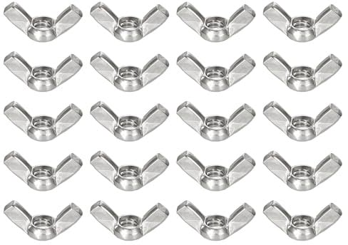 sourcing map M4x0.7mm Wing Nut 40 Pcs, 304 Stainless Steel Butterfly Wing Nuts Fasteners Parts Hand Twist Tighten Wing Nuts for Machinery Electronic Equipment DIY, Silver
