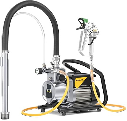 WAGNER Diaphram Pump SuperFinish 21 Pro Airless HEA 230 Volt - airless HEA technologie for Beginners, Max. delivery Rate 2,1 l/min, High Pressure Hose DN6, 15 m