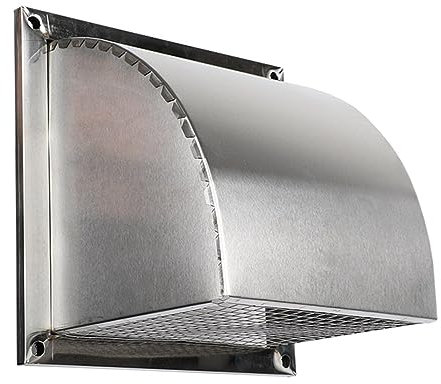 Edelstahl Regenhaube - Premium Ablufthaube Entlüftung mit Klappe und Regenschutz - Ideales Lüftungsgitter, Außensteckdosenabdeckung zur Wind- und Wetterabschirmung