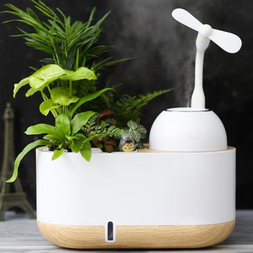 Humidificador De Maceta De Doble Uso, Sistema De Cultivo Hidropónico, Plantación Inteligente, Con Iluminación, Contenedor De Absorción Automática De Agua, Regalos De Jardinería For Mujeres,Sin Plantas