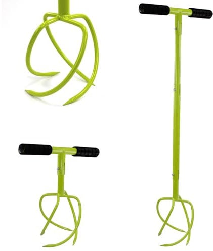 Crystals Manual Twist Tiller & Soil Cultivator – Heavy-Duty Hand Tiller for Gardening, Post Hole Digger, Bulb & Flower Planting, Ice Holes, Soil Aeration, Fertilizer Mixing – 900mm x 370mm