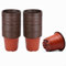 Lot de 100 pots de fleurs en plastique bicolores rouge et noir pour semis, boutures, transplantation (10 cm)