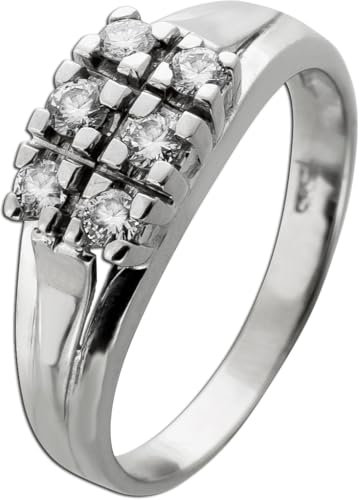 Ch.Abramowicz Diamantring Weißgold 585 14 Karat 6 Brillanten 0.45ct Lupenrein 19
