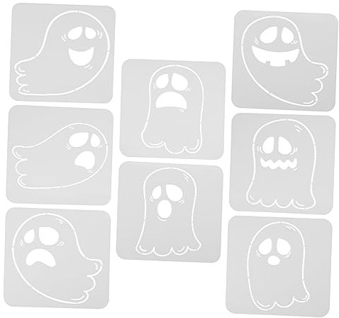Angoily Halloween Geister Schablone Malvorlagen Satz 8stücke Weiß Pet Party