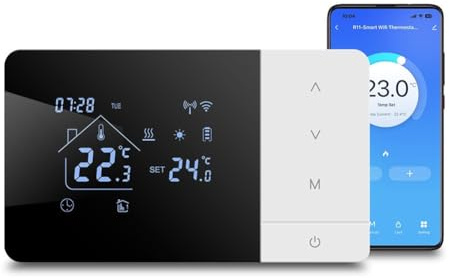 Termostato inteligente para radiador con WiFi para Tuya y Smart Life, calefacción/refrigeración por aplicación y voz, programable durante 7 días, compatible con Alexa y Alice, para calefacción de gas