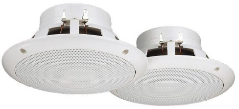 MONACOR SPE-265/WS Marine-Lautsprecher, 61 Watt, 8 Ohm, 8.55 lbs, Fernbedienung, Deckenmontage, Wasserdicht, Batteriebetrieben, Outdoor/Marine/Portable Audio, Funktional und Robust, Lautsprecher