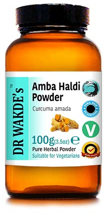 DR WAKDE Bio Amba Haldi Pulver (Mango-Ingwer/Curcuma amada) - 100g Flasche