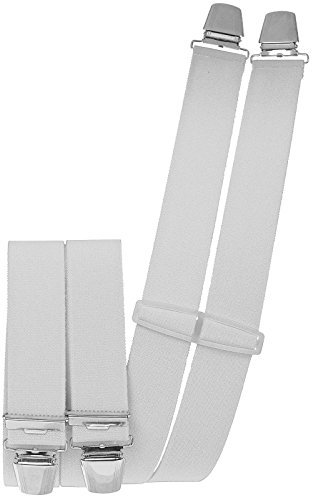 Harrys-Collection Herren Hosenträger 2 Größen großer Farbauswahl, Größen:130 cm, Farben:weiss