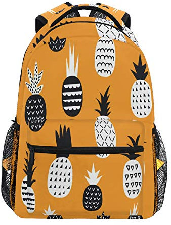 Mnsruu Ananas-Rucksack, Schwarz/Weiß