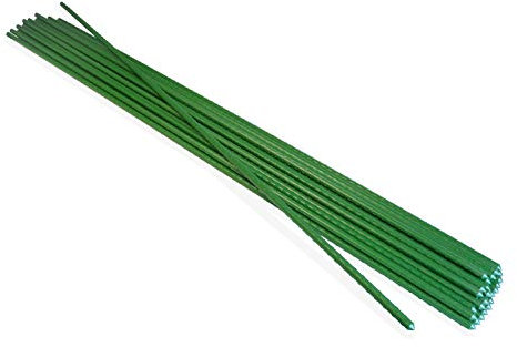 Lisbarnett DC Pali da giardino – 25 bastoncini in acciaio rivestito resistente, lunghezza 150 cm, con clip per piante, ideali per sostenere piante rampicanti naturali da frutta, verdura, fiori, alberi