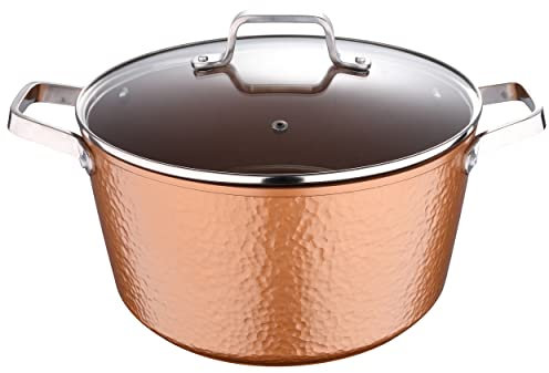 San Ignacio Origen - Cacerola con Tapa de 28cm - Fabricado en Aluminio Forjado - Interior Whitford - Exterior Pintura Resistente Al Calor - Cobre - Punto de Inducción - Mango De Acero Inoxidable