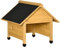 Outsunny Maisonnette pour Robot Tondeuse en Bois avec Pieds relevés, Toit incliné, imperméable et Anti-UV, Jaune, 75 x 76 x 70 cm