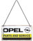 Nostalgic-Art Retro Hängeschild, Opel – Parts & Service – Geschenk-Idee für Auto Zubehör Fans, aus Metall, Vintage-Design zur Dekoration, 10 x 20 cm