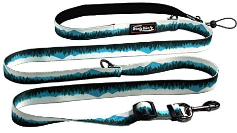 Woofy Woofy 6 Multifunktions-Hundeleine, freihändige Hundeleine, doppelte Karabinerhaken, verstellbare Länge, Walddruck, für mittelgroße und große Hunde, Größe M/L, Länge: 90 cm,1.8 m