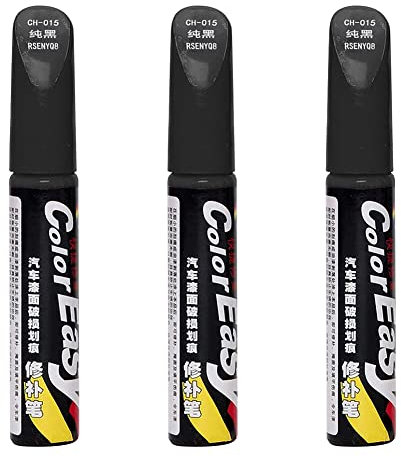 Penna Ritocco Carrozzeria, Penna per Ritocco Auto, Rimuovi Graffi Auto, Pennarello Copri Graffi Auto, Penna per Riparazione Graffi Auto, Vernice per Ritocco di Auto, Riparazione Graffi, Nero, 3Pezzi