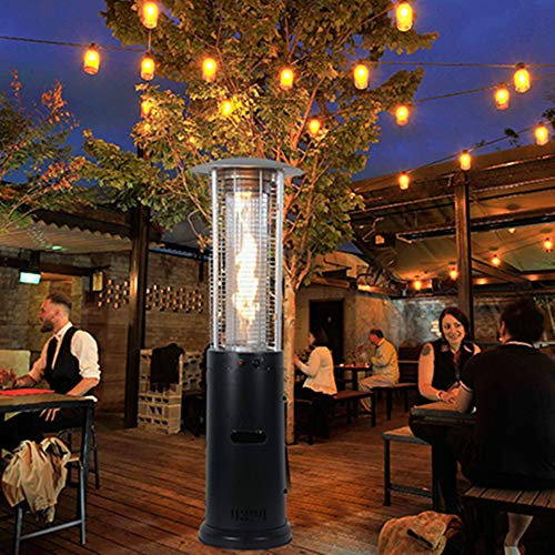 Innenhofheizung, Terrassenheizung im Freien, Premium-Garten-Flüssiggasheizung, stehende Propan-Terrassenheizung für gewerbliche/private Zwecke,Schwarz