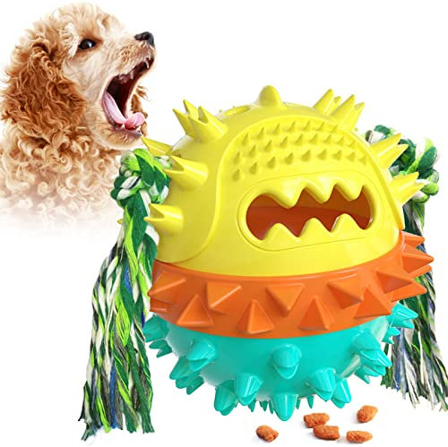 Edoxus Hundespielzeug Hundespielball Hundebälle Kauspielzeug mit Zahnpflege Snackball Unzerstörbar Bissfestes Robust Interaktiv Schwimmender Hüpfball für Kleine/Große Hunde, Blau