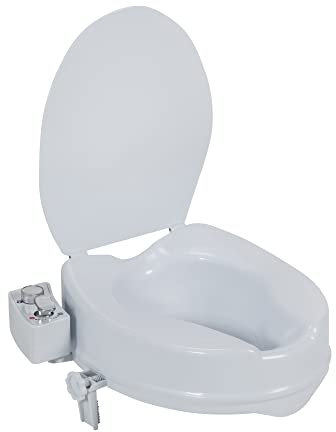Drive Medical PreserveTech Raised Toilet Seat with Bidet (Adjustable Temperature) Toilet Seat Riser, Elevated Toilet Seats for Seniors, Toilet Seat Bidet, Toilet Seat Elevator with Bidet Sprayer