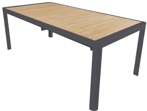 Gruppo Maruccia - Tisch für den Außenbereich, rechteckig, ausziehbar - Gestell aus Aluminium, anthrazit - Tischplatte aus Holz - Länge von 2 bis 3 Meter