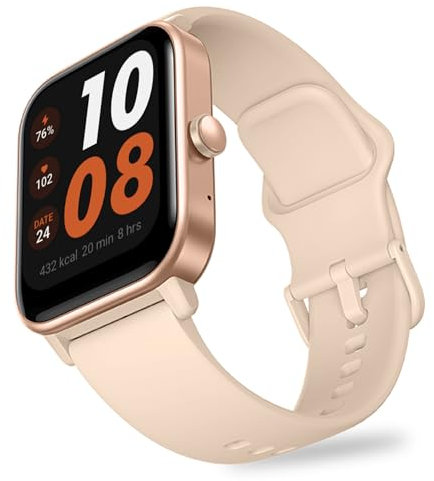 OCTANDRA Ignite VeryFit 1.8 Alexa Built-in Bluetooth Answer Call Smart Watch HR Heart Rate Blood Oxygen Saturation Sleep Monitor Step Counter Fitness Tracker Watches for Men Women (IDW01 BT) (Pink)