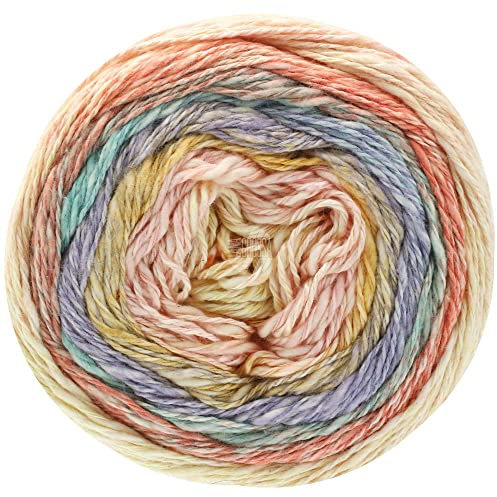LANA GROSSA Gomitolo Collina | Glänzendes Baumwoll-Viskosegarn mit Flammeneffekt | Handstrickgarn aus 72% Baumwolle & 28% Viskose | 100g Wolle zum Stricken & Häkeln | 260m Garn