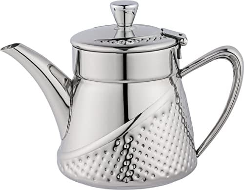 Cafe Olé AHT-024 Tea Pot, Stainless Steel, Silver
