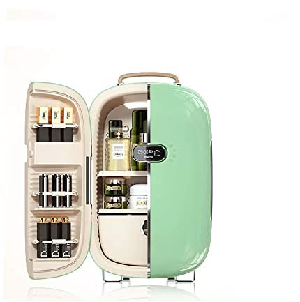 ZCBYBT Mini Beauty Fridge 13 Liter Portable Compact Fridge Cooler for Skincare, Beverage, Food, Cosmetics, Home, Office,Green