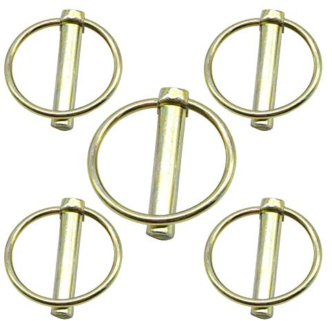 CEEYSEE 5Pezzi Copiglia a Scatto Spine Perni di Collegamento Ø10x45mm Perno a Sfera Girevole Perno di Sicurezza per Auto, Rimorchi, Fuoristrada,Camion, Falciatrici, Trattori (O.10 x 45mm)