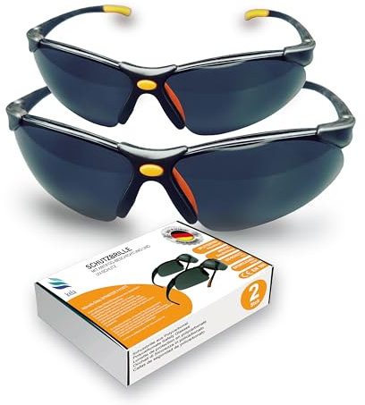 kela 2er Pack PREMIUM Schutzbrillen Sportbrille SPRINTER I 100% Made in Germany | getönte splitterfreie kratzfeste Arbeitsschutzbrille mit Anti Fog und UV-Beschichtung EN170 EN172 I Fahrradbrille