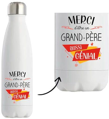 Bouteille isotherme Grand-père génial | Gourde Thermos Réutilisable Cadeau Fête des Grands-Pères, Famille/Amis