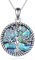 YAFEINI Baum des Lebens Kette 925 Sterling Silber Baum Abalone Muschel Anhänger Halskette Schmuck Geschenk für Damen Mädchen Mama