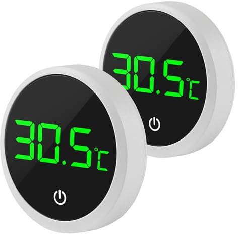 2Pcs Digital Aquarium Thermometer Fish Tank Digital LED Display Thermometer Aquarium Temperature Sensor with LED Touch Screen for Aquarium Glass Containers Plant Reptile Turtle Tank