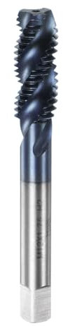 sourcing map Metric Spiral Flute Tap M12 x 1.75 TiN Coated M35 High Speed Steel Machine Screw Thread Milling Tap Tapping Threading Tool