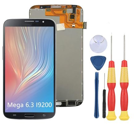SiuVorZhi LCD Display Kompatibel mit Samsung Galaxy Mega 6.3 I9200 LCD Display Touchscreen Montage Reparatur Ersatzteile mit Werkzeug