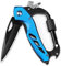 BEEK Multitool mit Karabiner, EDC Multitool Werkzeug mit Schraubendreher, Schlüsselanhänger Flaschenöffner, Outdoor Camping Zubehör, Gurtschneider, Klappmesser, Geschenke für Männer (Blau)