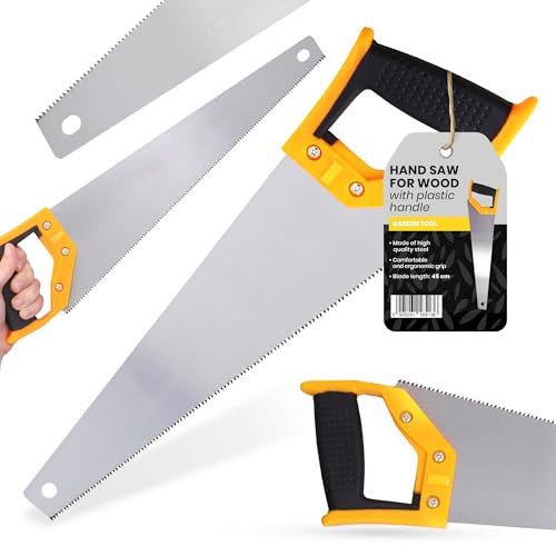 Sierra Manual Serrar Madera 450 mm Serrucho Árboles Hoja Construcción Jardín Precisión Dientes Multiusos Metal Mango Antideslizante