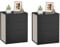 VASAGLE Nachttisch, 2er Set, Beistelltisch 3 Schubladen, Superschnelle werkzeuglose Montage, Nachtschrank, Schlafzimmer, Wohnzimmer, Toolless-Technologie, tintenschwarz-cappuccinobeige LET779B01