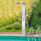 Probility Gartendusche aus Edelstahl 304 mit Kopfbrause, Handbrause, Anschluss an Warm- und Kaltwasserleitungen, ohne WPC-Grundplatte, geeignet für Außengärten und Schwimmbäder