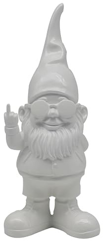 Lesser & Pavey Gnomes Home Decor Figurines & Ornaments For Home & Office | Decorative Home Accessories Statues For Indoor & Outdoor | Lovely Gifts for Women & Men Swearing White 27 Cm