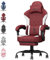 IRCV Gamer Chair with Footrest, Gaming Chairs for Adults with Fabric & Lumbar Support, High Back Ergonomic Video Game Chairs, 145° Reclining Function, Adjustable Height, Headrest, 350 LBS, Red