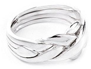 Windalf Puzzlering 4 Teilig ZABBY 10 mm Partnerring Freundschaftsring 925 Sterlingsilber (Silber, 54 (17))