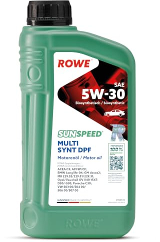 ROWE SUNSPEED Multi SYNT DPF SAE 5W-30, 1 Liter, Mehrbereichs-Motorenöl | Mehrbereichs-Motoröl biosynthetisch für Pkw mit Partikelfilter, Art. Nr. 4920125