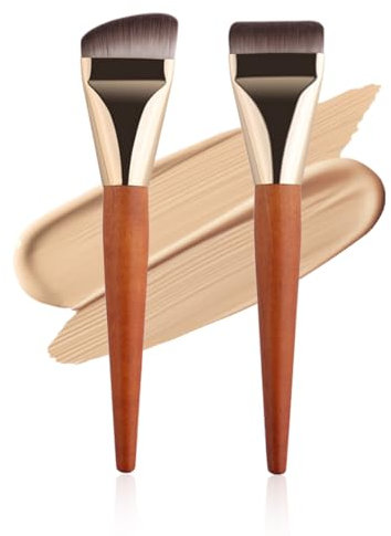 GGUFAY Lot de 2 pinceaux ultra-fins pour fond de teint, poudre liquide, estompage, application et anti-cernes
