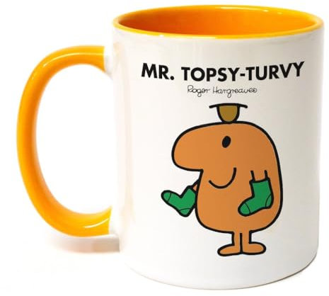 Mr. Men Mr. Topsy-turvy Large Porcelain Colour Handle Mug Little Miss