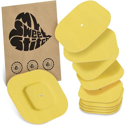 MySweetStitch – 10–25× Cerotto Simplera quadrato, overpatch 70 mm, delicato sulla pelle, impermeabile e traspirante (Giallo, 10)