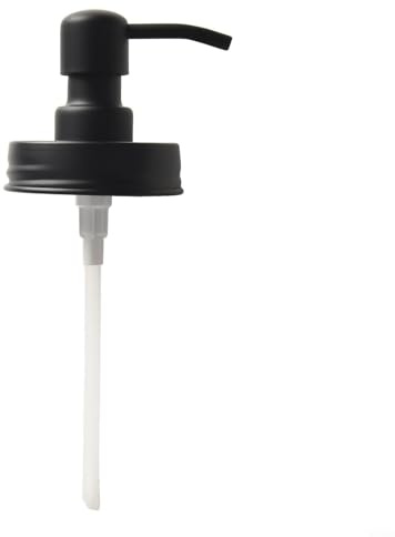 Pumpdeckel aus Edelstahl für normale Gläser, kein Tropfen oder Auslaufen, perfekt für Seifen (Schwarz)