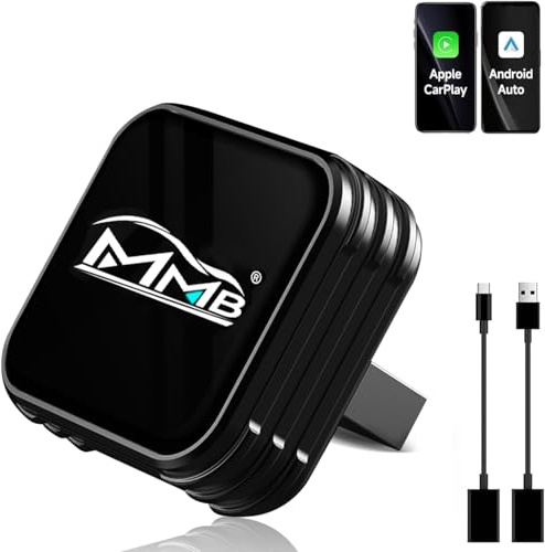 MMB CP-Ultra 2026 - Adattatore wireless CarPlay 2 in 1 per iPhone e Android Auto, Wi-Fi 6+Bluetooth 5.4, converte CarPlay cablata e Android Auto in Wireless CarPlay, Plug & Play (nero)