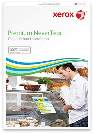 Xerox Premium NeverTear Kunststoffpapier 003R98056 - A4 210 x 297 mm, 125 g/m² - Spezialpapier für Laserdrucker und Kopierer - 100 Blatt - Weiß