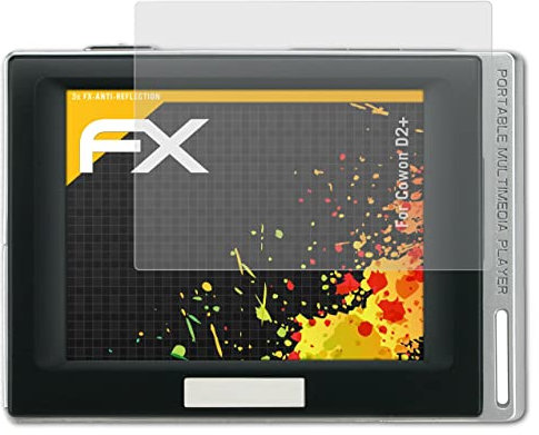 atFoliX Panzerfolie kompatibel mit Cowon D2+ Schutzfolie, entspiegelnde und stoßdämpfende FX Folie (3X)