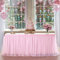 Suppromo 1,8 m rosa Tüll-Tischrock Babyparty-Tischdecke für rechteckige Tische oder runde Tische rosa Rüschen Tutu Tischröcke für Prinzessin Mädchen Geburtstag Party Kuchen Dessert Tischdekorationen